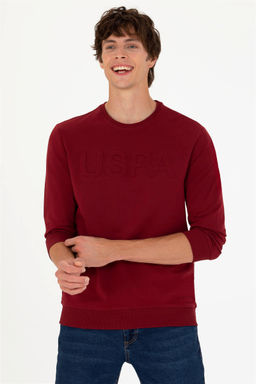 U. S. Polo Assn / Мужской бордово-красный базовый свитшот - U.s. polo assn фото 10