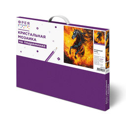 Кристальная (алмазная) мозаика ФРЕЯ ALPD-312 на подрамнике Огненный конь 40 х 50 см