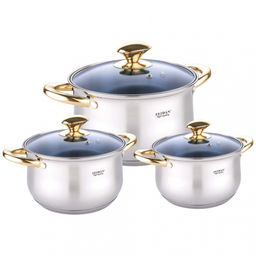 Набор посуды нерж ZEIDAN 6 пр (3,0л, 4,0л, 6,1л) с крыш, арт. Z-50644