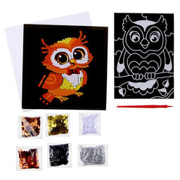 Набор для творчества: лунная гравюра и аппликация пайетками Сова - Школа талантов фото 2