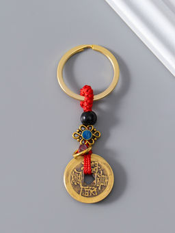 Цена за 3 шт. Брелок металл нэцке "5 китайских монет" 0,3х2,5х8 см