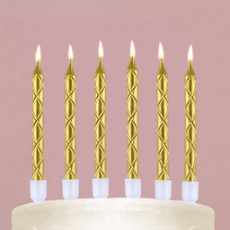 Свечи в торт, золото, 12 шт., 11,5 х 17 см - Страна карнавалия фото 7