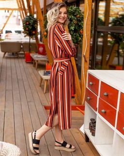 Платье-рубашка прямого кроя с поясом - Looklikecat фото 5