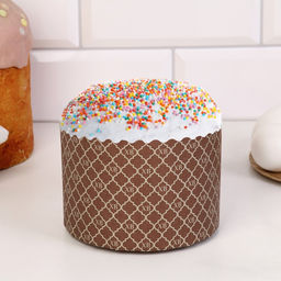 Цена за 1400 шт. Форма для выпечки кулича бумажная ХВ Золотое, одноразовые, 13.4?9 см, коричневые