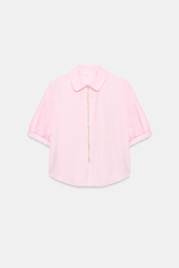 CAMISA POPEL?N PERLAS / Rosa
