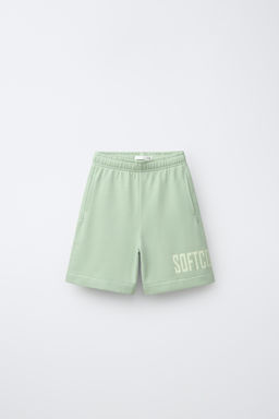 BERMUDA JOGGING TEXTO / Verde agua