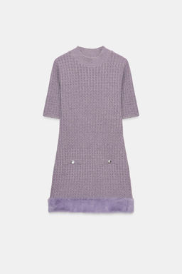 TEXTURED FAUX FUR DRESS - Zara фото 5