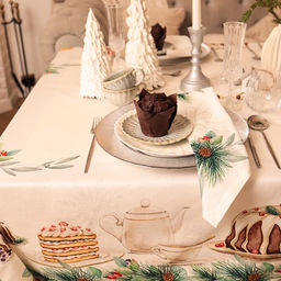 Набор новогодний New Years treat: скатерть 150×220 см +/-3 см с ВГМО, салфетка 40×40 см-12 шт., 100% хлопок
