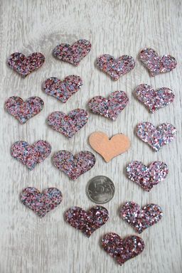 Патч с пайетками "Сердце" 3,8*2,7 см (20 шт) SF-1529, розовый