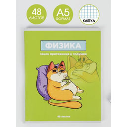 Предметная тетрадь, 48 листов, ПЕРСОНАЖИ, со справочными материалами Физика, обложка мелованный картон 230 гр., внутренний блок в клетку 80 гр., белизна 96%