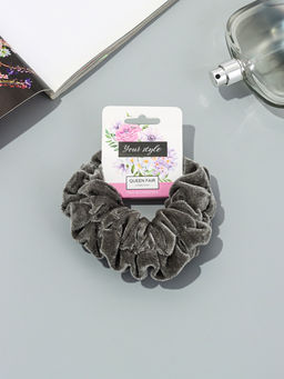 Цена за 2 шт. Резинка для волос «Орбита», джемма бархат, 10 см, серая