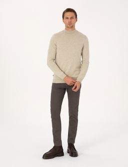 Kahverengi Slim Fit Jean Pantolon