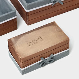 Корзины для хранения LaDо́m, 3 шт., ручной работы, прямоугольные, коричневые