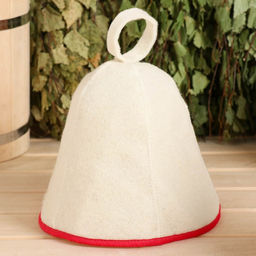 Шапка для бани светлая с цветной окантовкой МИКС - Добропаровъ фото 3