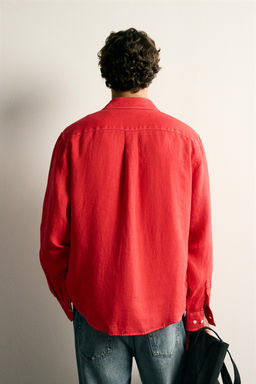 SOBRECAMISA REGULAR FIT 100% LINO / Rojo - Zara фото 3