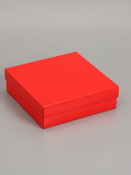 Цена за 5 шт. Коробка складная, крышка-дно, красная, 20×20×6 см