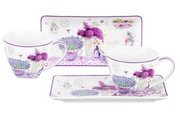 Набор Elan Gallery Лаванда 2 чашки с блюдцами 250 мл New Bone China  фото 3