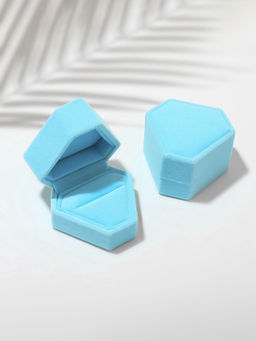 Футляр под серьги, кольцо Кристалл, бархатный, 6.5?6 см, голубой