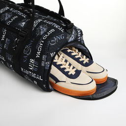 Сумка спорт L-б/н Буквы, 45*21*24, отд на молн, отд д/обуви, 2 н/кармана, дл ремень, черный - Simaland фото 4