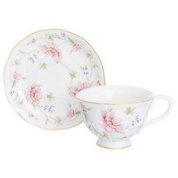 Чайная пара 2 пр. 250 мл "Диана" чашка на ножке, фарфор, NEW BONE CHINA