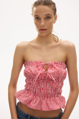 Top bandeau de algod?n con cord?n de ajuste - H&m фото 3