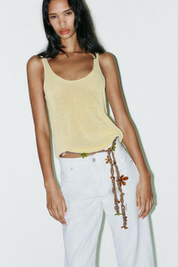 LINEN BLEND KNIT TOP - Zara фото 4