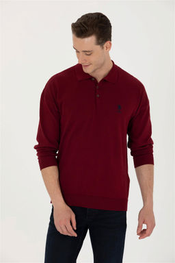 U. S. Polo Assn Мужской бордово-красный базовый свитер