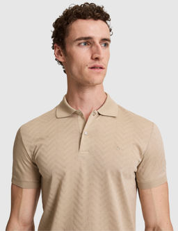 Koyu Bej Slim Fit %100 Pamuk D__meli Polo Yaka Ti__rt