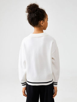 ACOOLA / Джемпер детский для девочек Tea белый фото 4