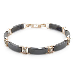 Браслет Лилу из черной керамики с Султанитом покрытие под золото