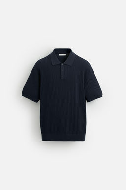 VERTICAL TEXTURED KNIT POLO SHIRT - Zara фото 6