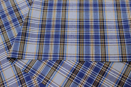 Пестрядь Сине-оранжевая клетка, ш.1.5м, хлопок-100%, 150гр/м.кв - Купава фото 2