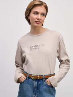 Лонгслив из хлопка garment dye / Zarina
