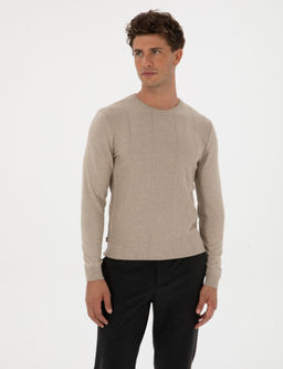 Kum Melanj Slim Fit Bisiklet Yaka Triko Kazak - Pierre cardin фото 3