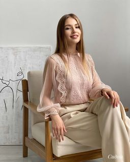 Блузка Сидни (пудровый) - Nadi bordo фото 7