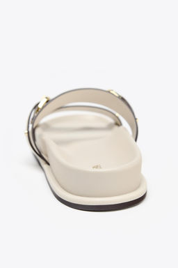 BUCKLED FLAT SLIDER SANDALS