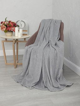 Плед Велсофт Роял Плюш Светло-Серый 200х220 - Амавес-текстиль фото 3