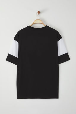 TRENDYOL MAN Siyah Kolej Oversize/Genis Kesim %100 Pamuklu Bask?l? Tok Kumas T-shirt TMNSS25TS00097 - Trendyolmilla фото 2