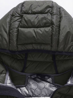 Куртка мужская гибридная стёганая с капюшоном с графеновой подкладкой цвета хаки 9621_1Kh