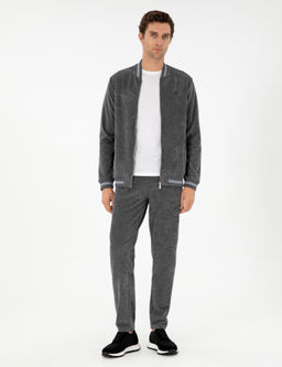 Антрацитовые спортивные штаны узкого кроя