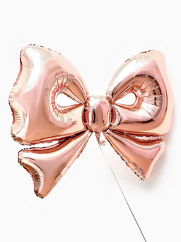 Воздушный шар фольгированный 50" "Бант" цвет розовое-золото