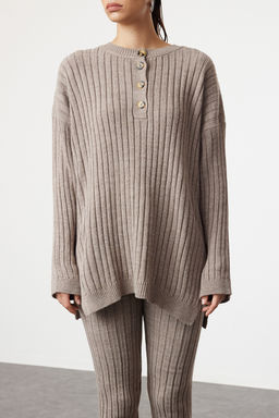 Vizon Fitilli Genis Kal?p Triko Alt-Ust Tak?m TWOAW22AU0039 - Trendyolmilla фото 3