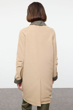 Trendyolmilla Bej Ekose Astarl? Regular Midi Trenckot TWOAW25TR00043  фото 10