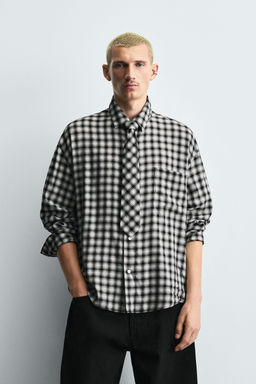 CHECK SHIRT WITH CONTRAST TIE - Zara фото 2