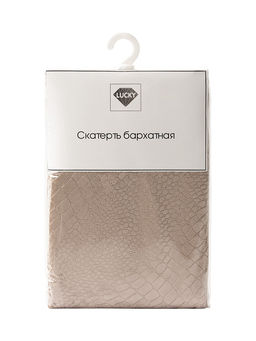 Скатерть LUCKY БАРХАТ 160x250 ПЭ, бежевый бежевый полиэстер - Denastia фото 3