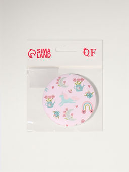 Зеркало складное «Нежное», d=7.3 см, с увеличением х2, розовое