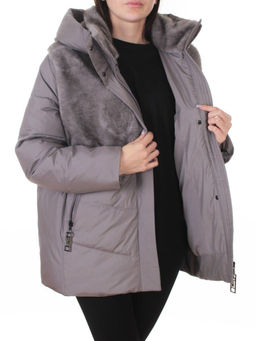 M-8869 GRAY/LILAC Куртка зимняя женская (150 гр. холлофайбер)