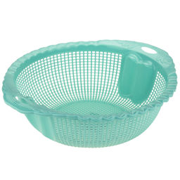 Дуршлаг пластмассовый Лист д23,5см h8см, с ручками, волнистый край, цвета в ассортименте: розовый, бирюзовый (Китай) - Домашняя мода фото 4
