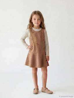 ?i?ekli K?z ?ocuk Jile Elbise ve Ti??rt