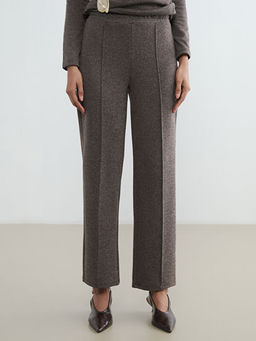 Loose Fit Desenli Kad?n Pileli Pantolon